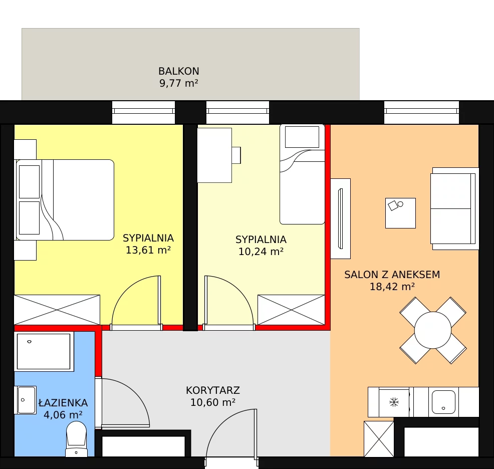 Apartament inwestycyjny 56,93 m², parter, oferta nr B3/0/8, Infinity Mountain Resort, Świeradów-Zdrój, ul. Leśna