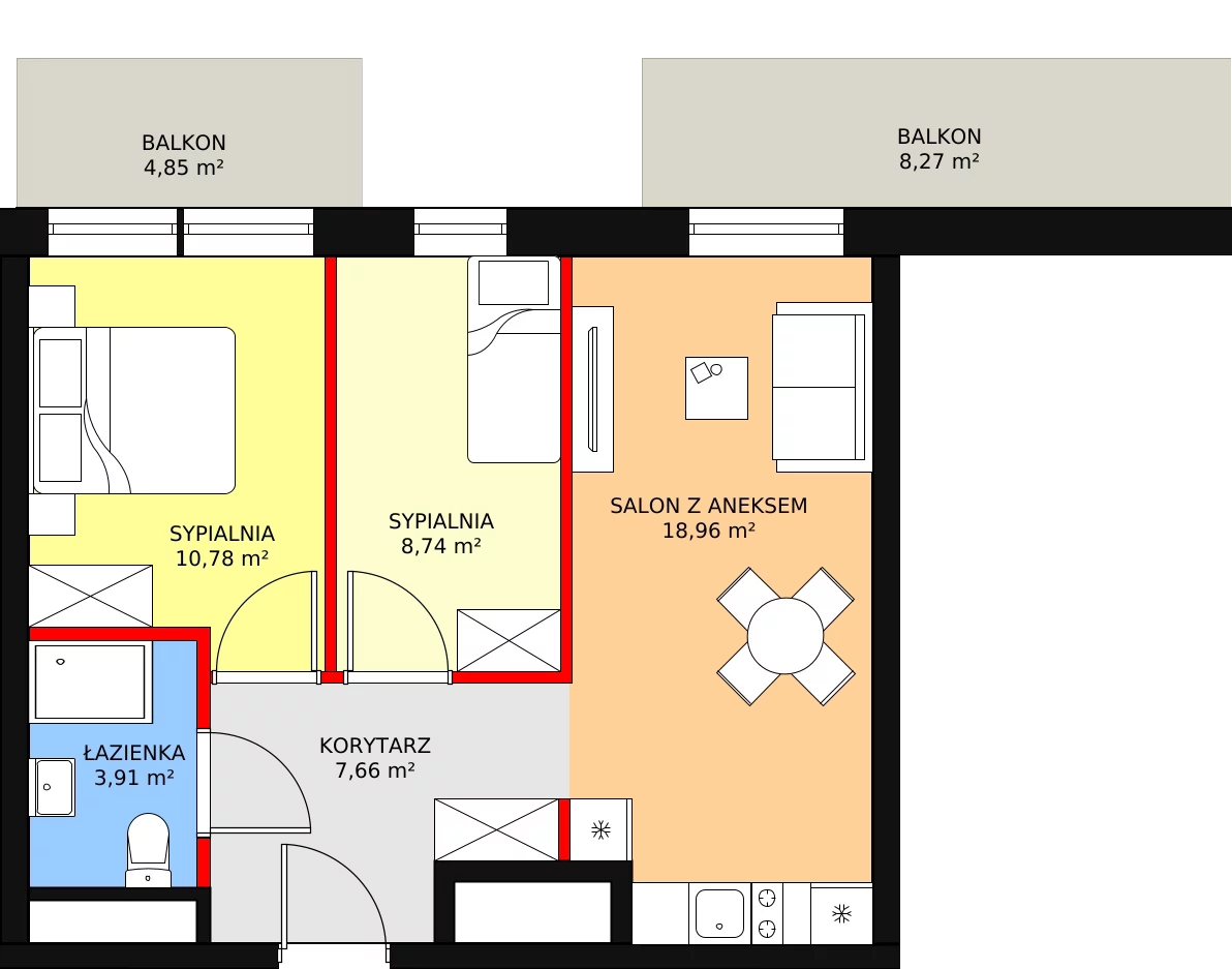 Apartament inwestycyjny 50,05 m², piętro 1, oferta nr B3/1/10, Infinity Mountain Resort, Świeradów-Zdrój, ul. Leśna