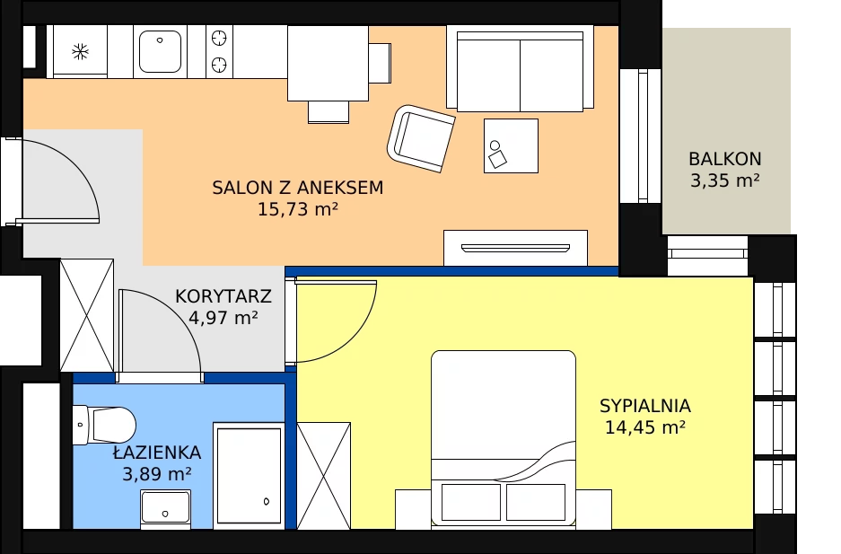 Zalety apartamentu inwestycyjnego 39.04 m², B3/1/6