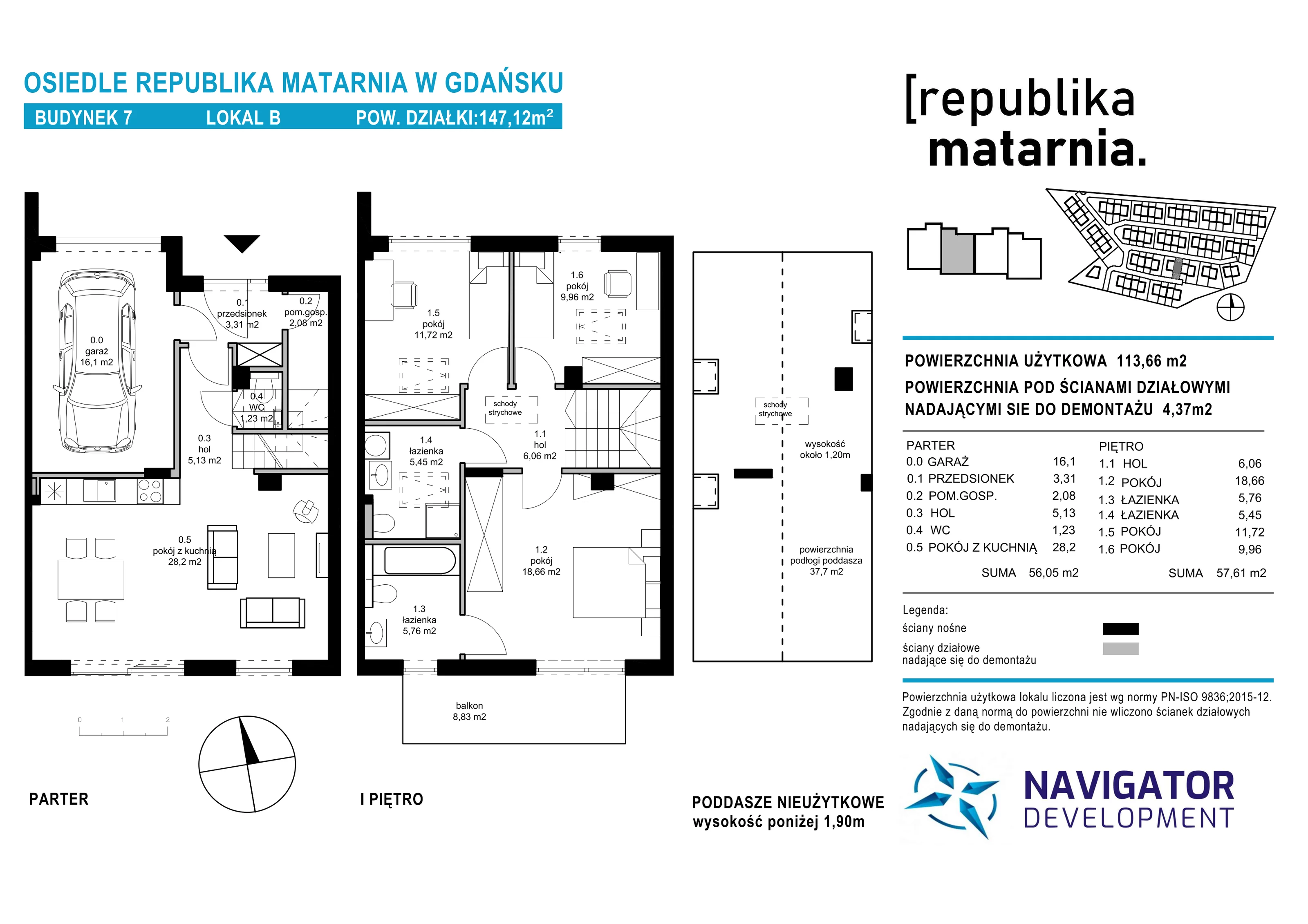 Dom 113,66 m², oferta nr 7B, Republika Matarnia, Gdańsk, Matarnia, ul. Ikara