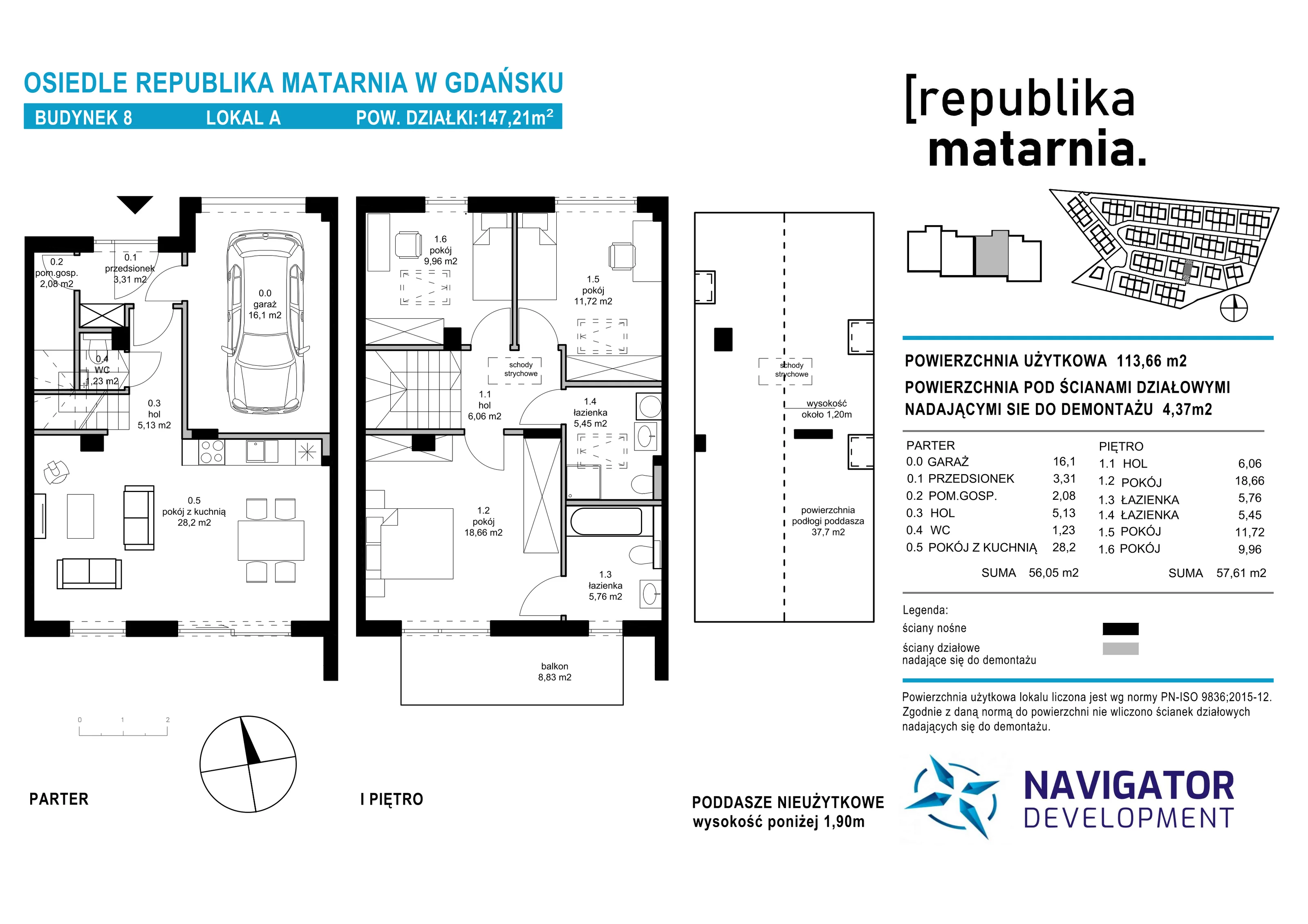 Dom 113,66 m², oferta nr 8A, Republika Matarnia, Gdańsk, Matarnia, ul. Ikara