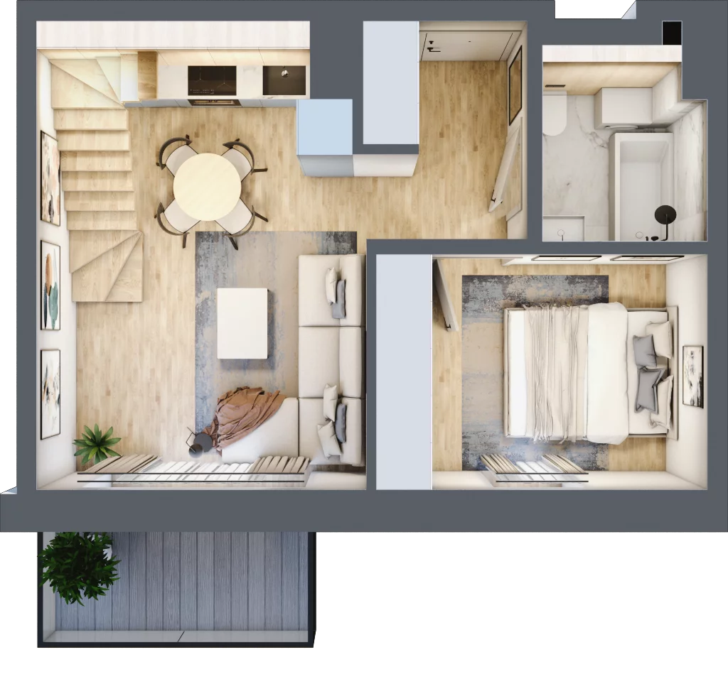 3 pokoje, mieszkanie 61,90 m², piętro 2, oferta nr L40, Mickiewicza 21 Residence, Śrem, ul. Mickiewicza 21