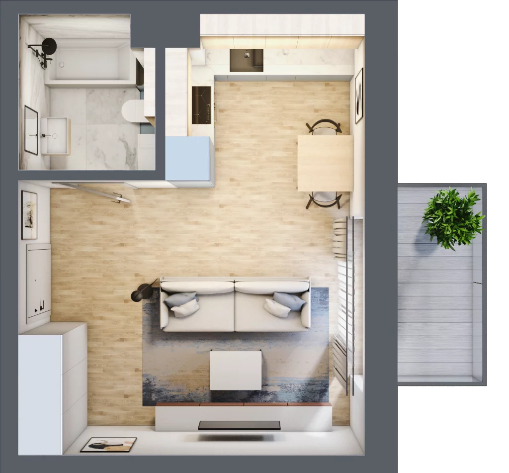 1 pokój, mieszkanie 27,50 m², piętro 1, oferta nr L16, Mickiewicza 21 Residence, Śrem, ul. Mickiewicza 21