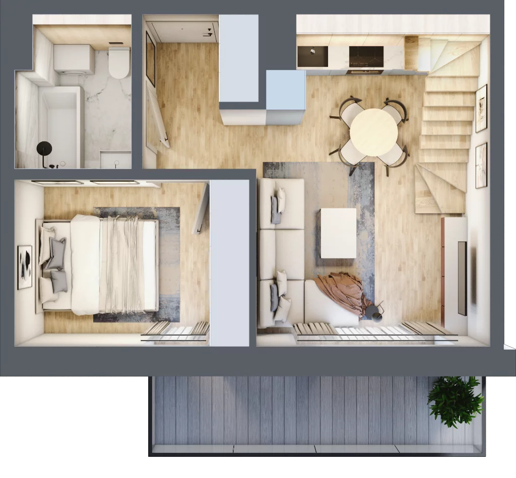 3 pokoje, mieszkanie 62,31 m², piętro 2, oferta nr L38, Mickiewicza 21 Residence, Śrem, ul. Mickiewicza 21