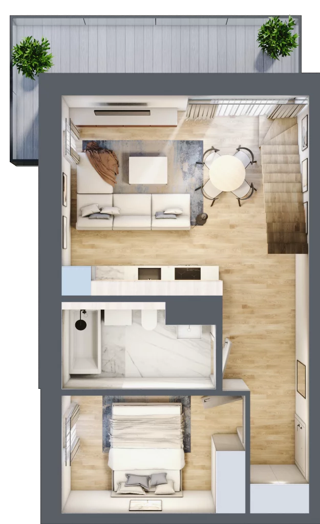 3 pokoje, mieszkanie 68,80 m², piętro 2, oferta nr L32, Mickiewicza 21 Residence, Śrem, ul. Mickiewicza 21