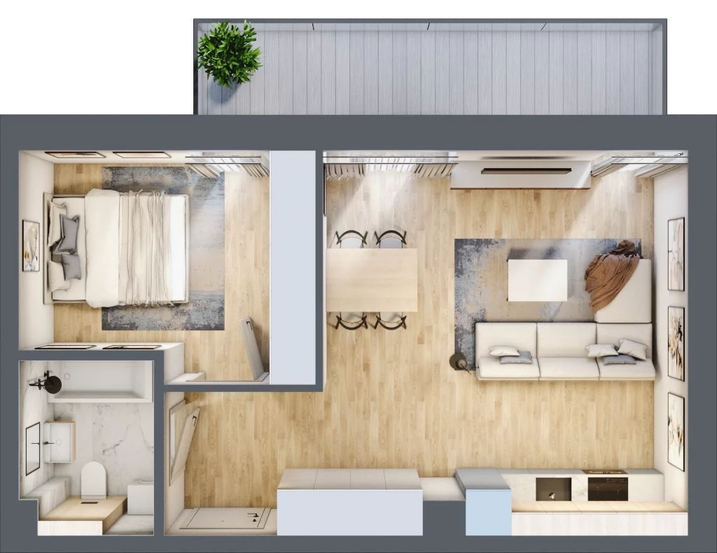 2 pokoje, mieszkanie 42,83 m², parter, oferta nr L10, Mickiewicza 21 Residence, Śrem, ul. Mickiewicza 21