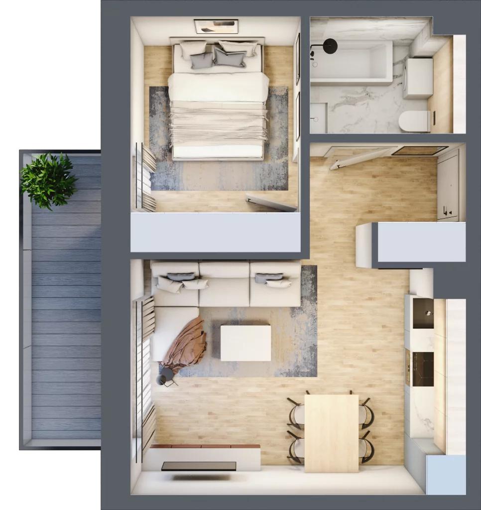 2 pokoje, mieszkanie 34,94 m², parter, oferta nr L04, Mickiewicza 21 Residence, Śrem, ul. Mickiewicza 21