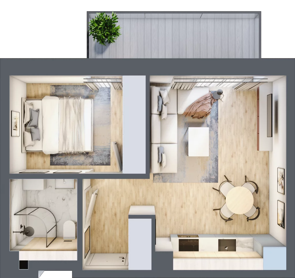 2 pokoje, mieszkanie 34,43 m², parter, oferta nr L09, Mickiewicza 21 Residence, Śrem, ul. Mickiewicza 21