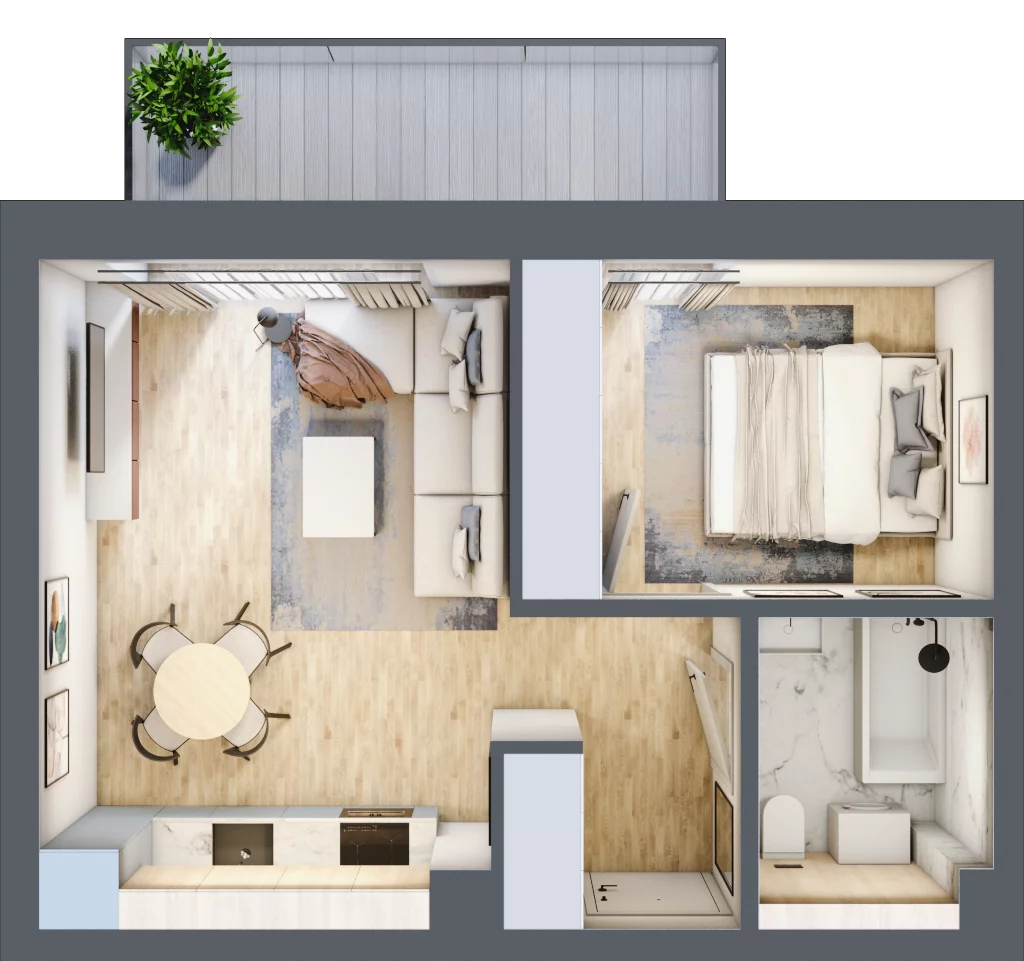 2 pokoje, mieszkanie 34,80 m², parter, oferta nr L08, Mickiewicza 21 Residence, Śrem, ul. Mickiewicza 21