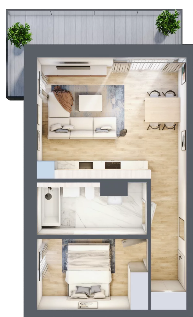 2 pokoje, mieszkanie 41,35 m², piętro 1, oferta nr L18, Mickiewicza 21 Residence, Śrem, ul. Mickiewicza 21
