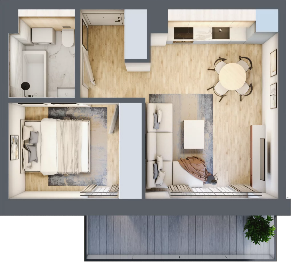 2 pokoje, mieszkanie 34,66 m², piętro 1, oferta nr L25, Mickiewicza 21 Residence, Śrem, ul. Mickiewicza 21