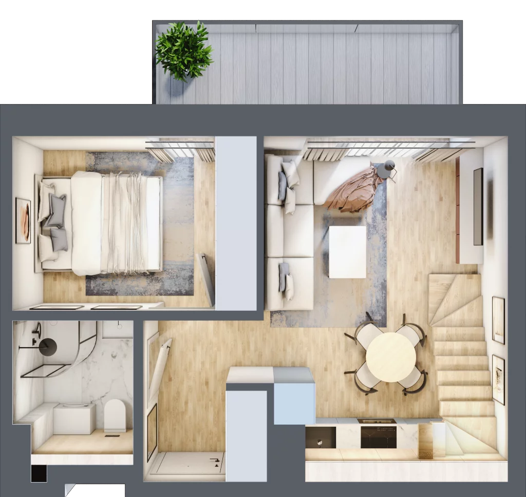 3 pokoje, mieszkanie 49,86 m², piętro 2, oferta nr L36, Mickiewicza 21 Residence, Śrem, ul. Mickiewicza 21