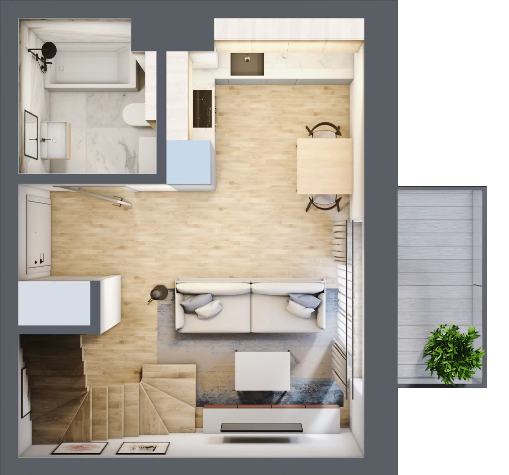 2 pokoje, mieszkanie 47,92 m², piętro 2, oferta nr L30, Mickiewicza 21 Residence, Śrem, ul. Mickiewicza 21