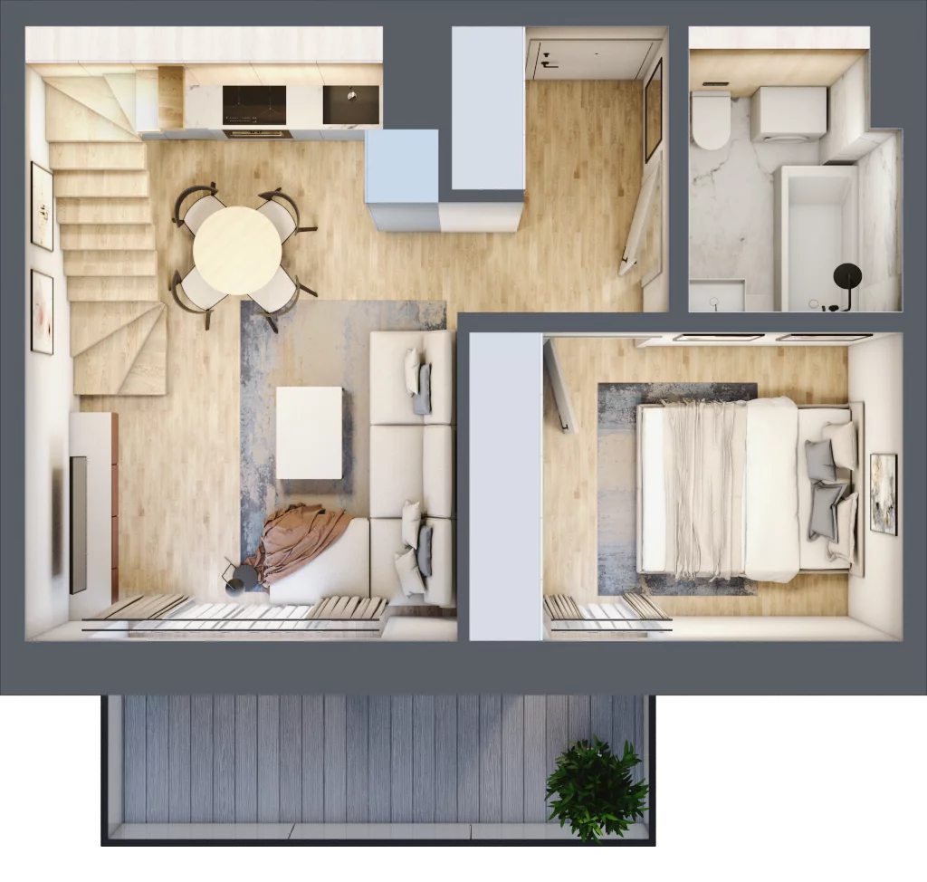 3 pokoje, mieszkanie 62,31 m², piętro 2, oferta nr L39, Mickiewicza 21 Residence, Śrem, ul. Mickiewicza 21