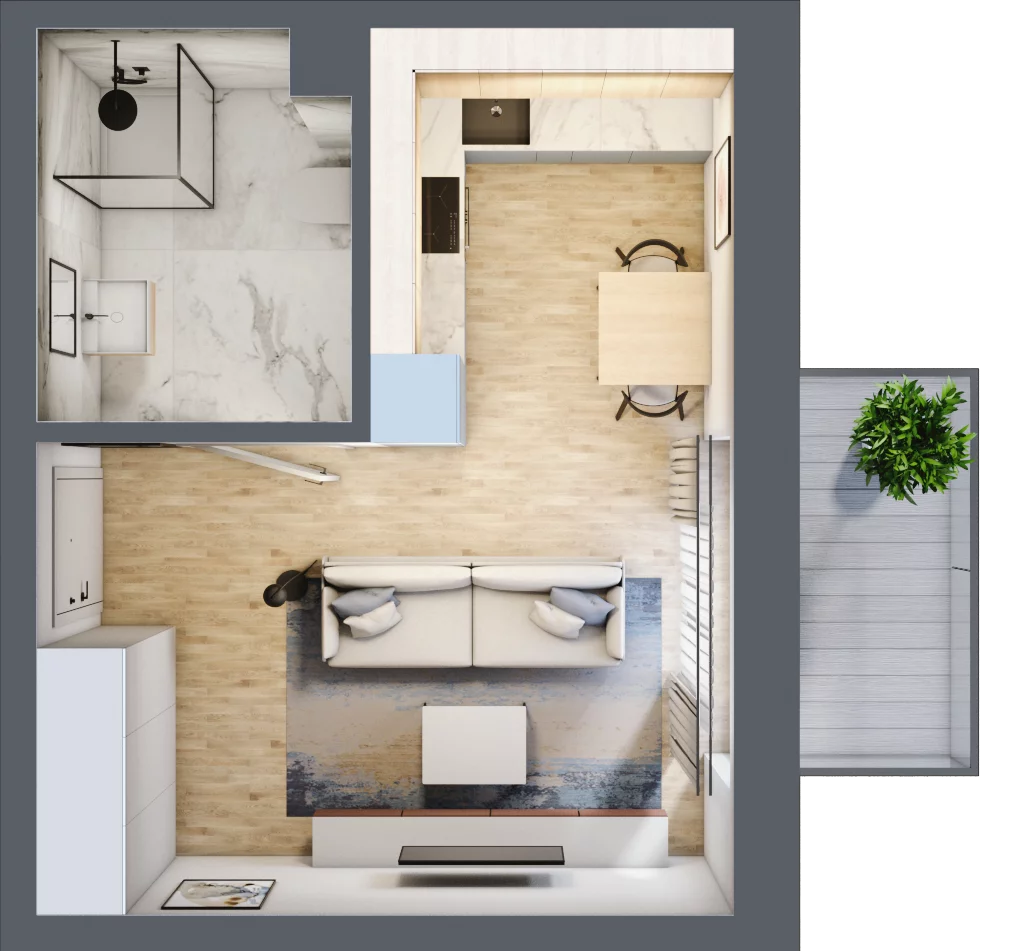 1 pokój, mieszkanie 27,56 m², parter, oferta nr L03, Mickiewicza 21 Residence, Śrem, ul. Mickiewicza 21