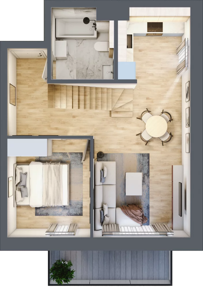 3 pokoje, mieszkanie 72,03 m², piętro 2, oferta nr L28, Mickiewicza 21 Residence, Śrem, ul. Mickiewicza 21