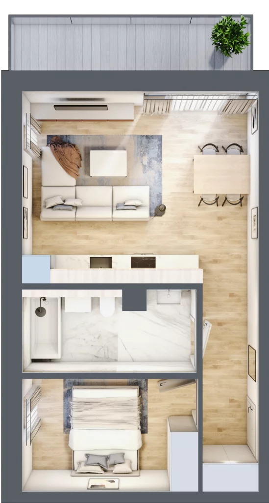 2 pokoje, mieszkanie 41,52 m², parter, oferta nr L05, Mickiewicza 21 Residence, Śrem, ul. Mickiewicza 21