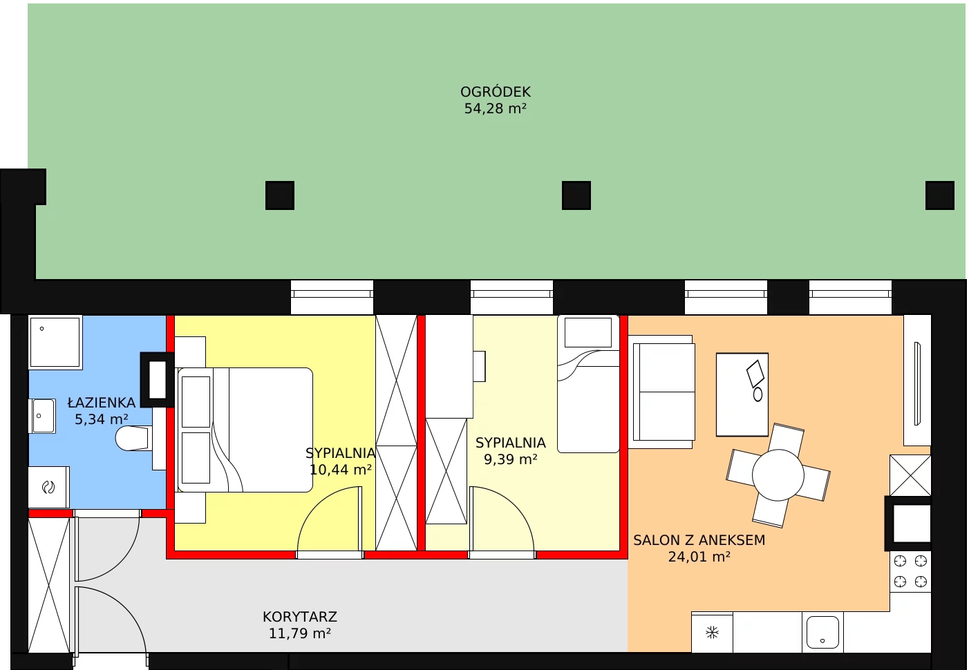 3 pokoje, mieszkanie 63,20 m², parter, oferta nr C0.3, Nowy Radzionków, Radzionków, ul. Gajdasa 6