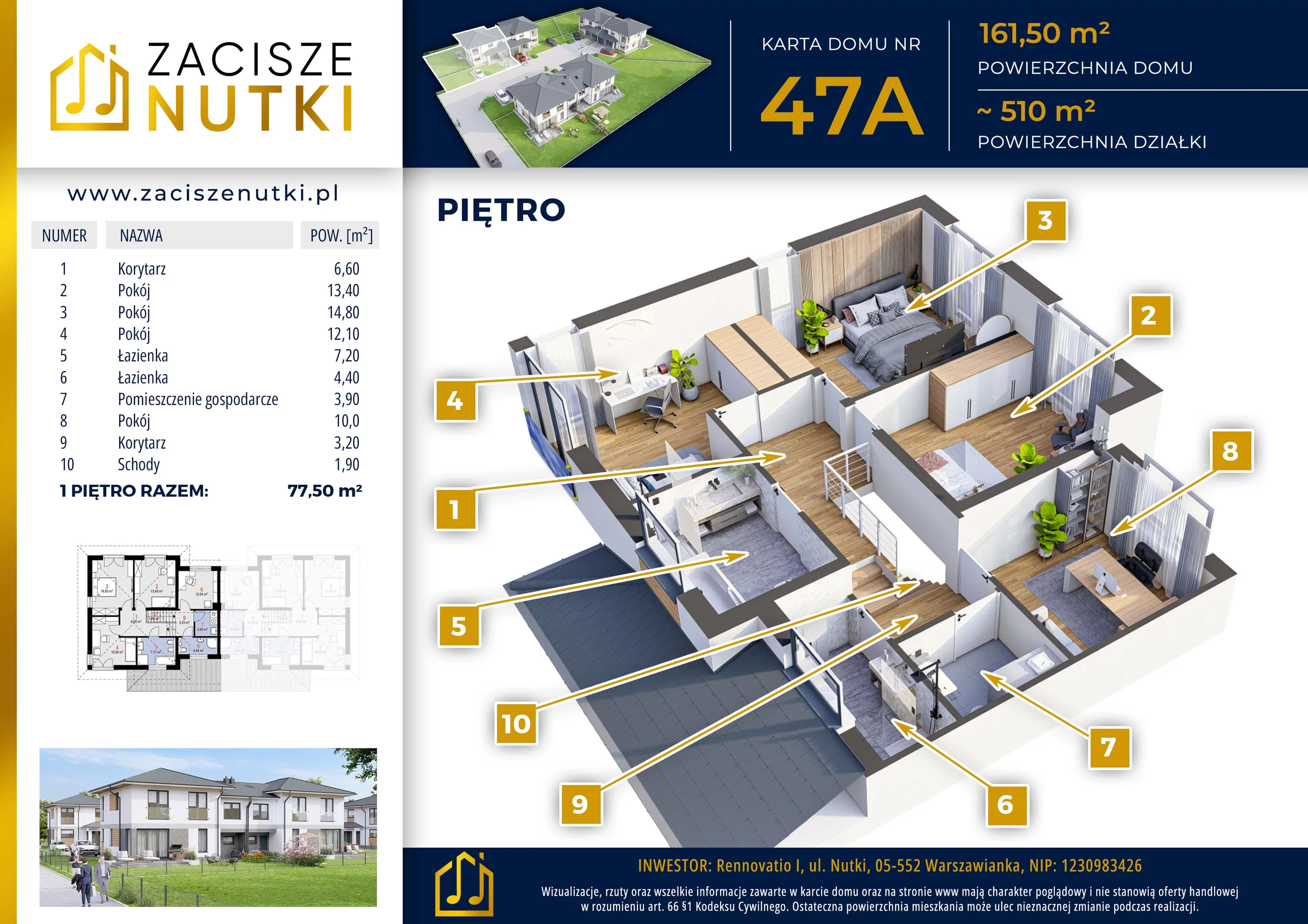 Dom 161,50 m², oferta nr 47A, Zacisze Nutki, Warszawianka, ul. Nutki