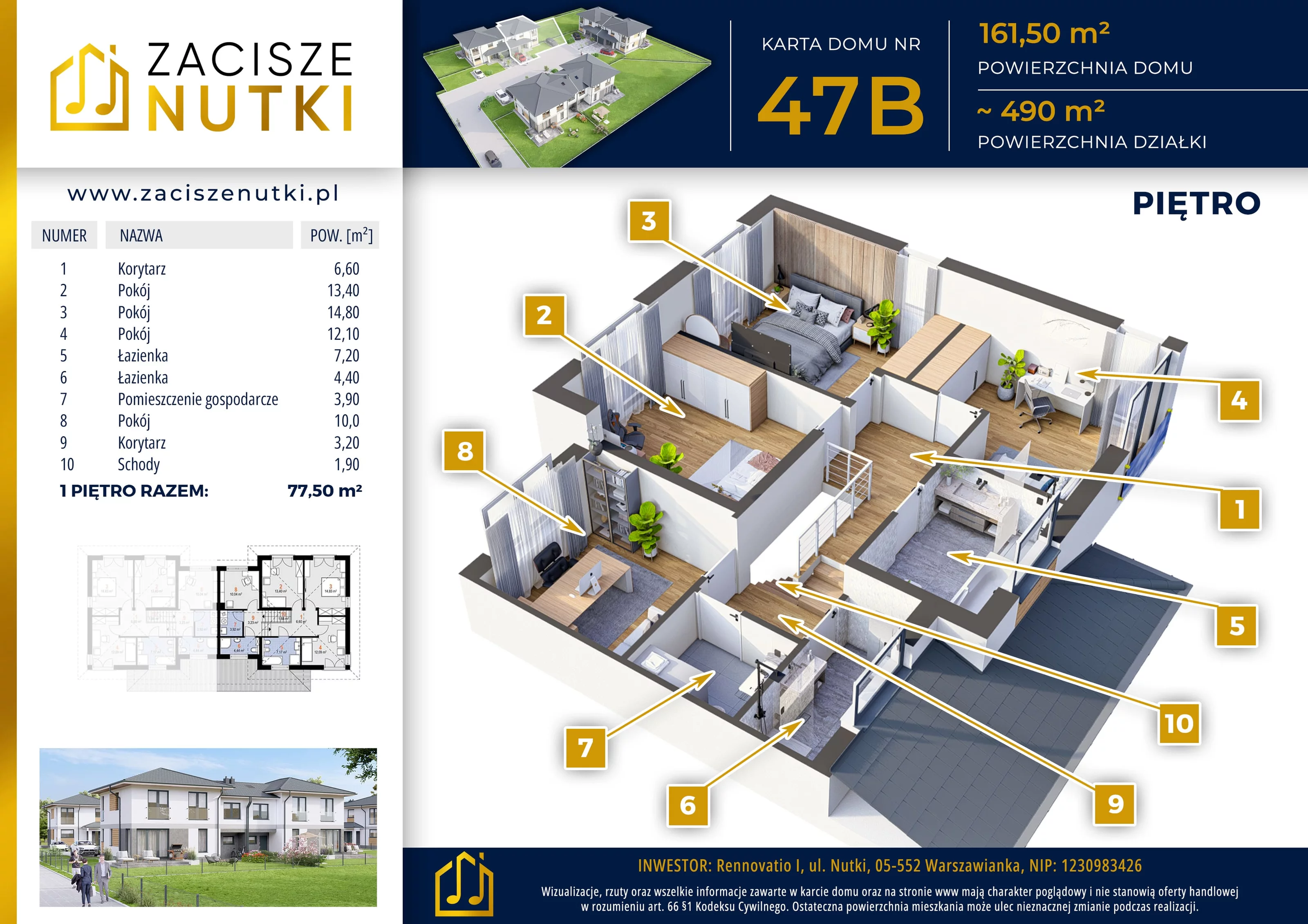 Dom 161,50 m², oferta nr 47B, Zacisze Nutki, Warszawianka, ul. Nutki