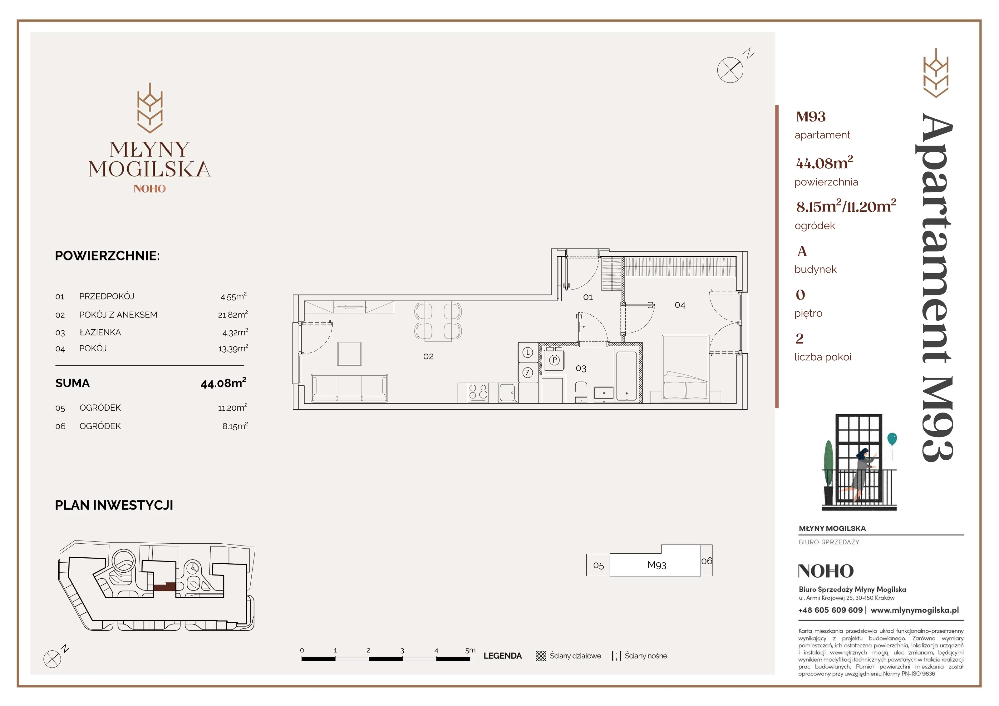 Apartament 44,08 m², parter, oferta nr 93/A, Młyny Mogilska, Kraków, Prądnik Czerwony, Rakowice, ul. Mogilska