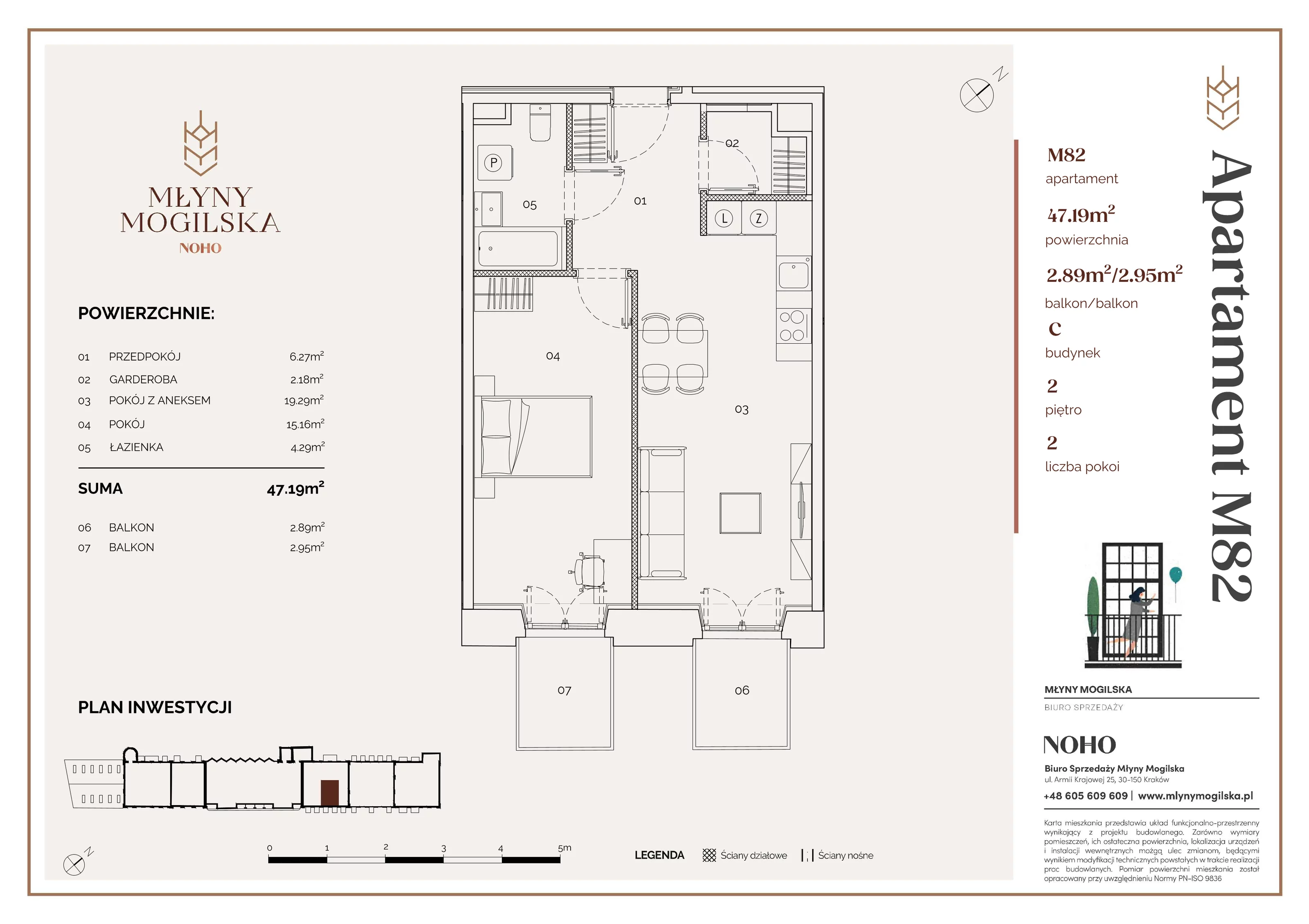 Apartament 47,19 m², piętro 3, oferta nr 82/C, Młyny Mogilska, Kraków, Prądnik Czerwony, Rakowice, ul. Mogilska