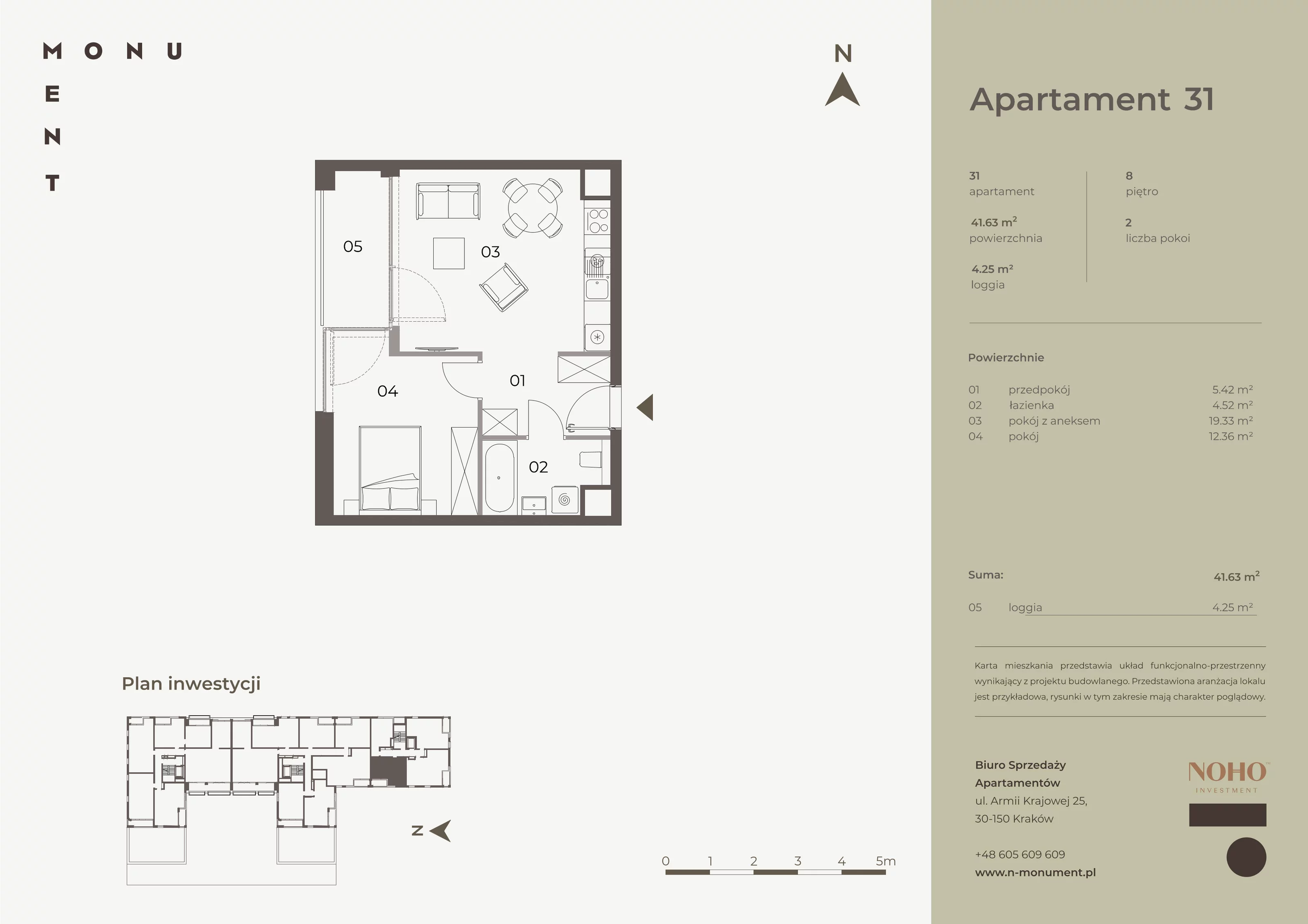 Apartament 41,63 m², piętro 8, oferta nr 31, Monument, Kraków, Prądnik Biały, Azory, ul. Wybickiego 6