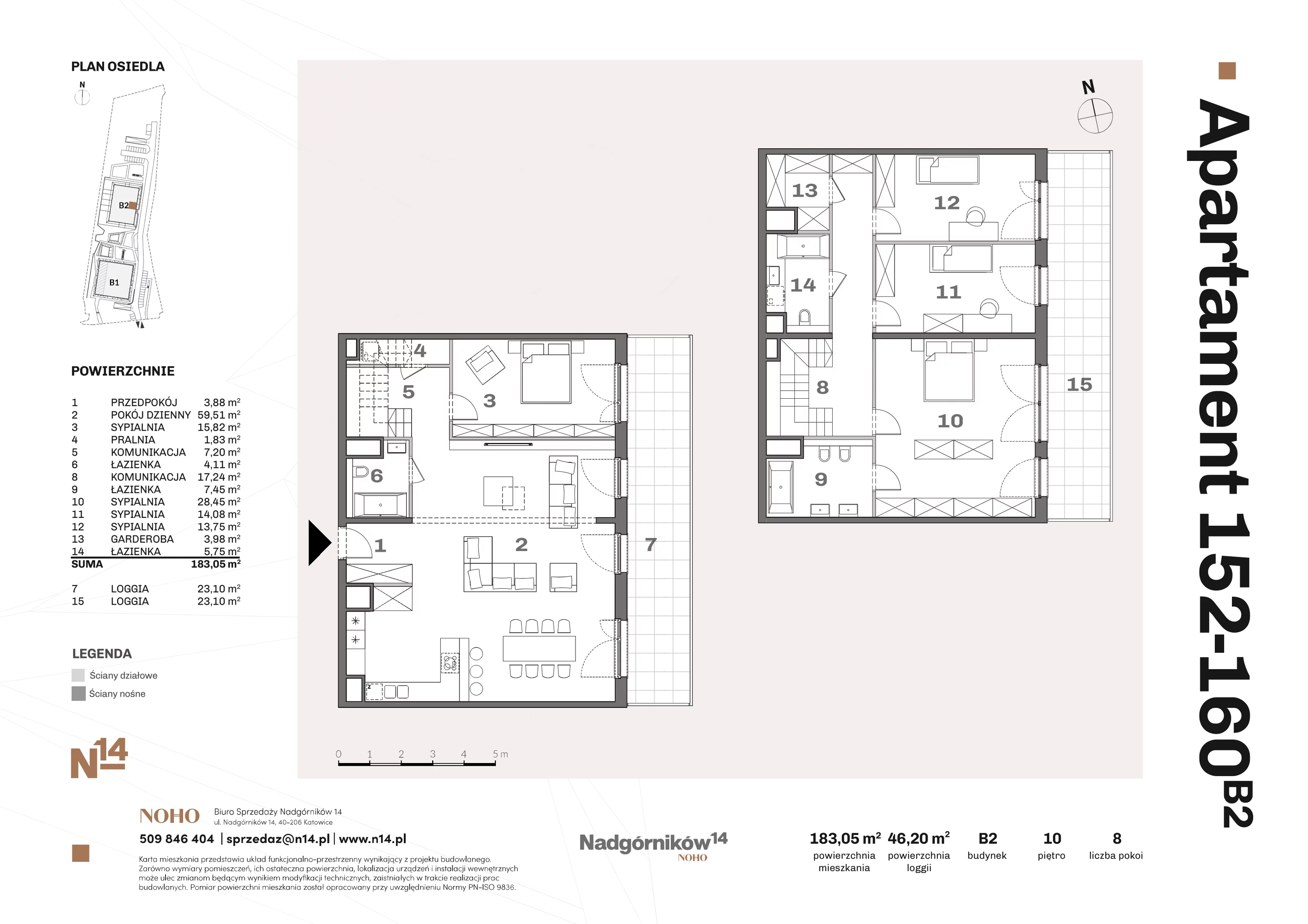 4 pokoje, apartament 179,08 m², piętro 10, oferta nr 152, Nadgórników 14, Katowice, Bogucice, ul. Nadgórników 14