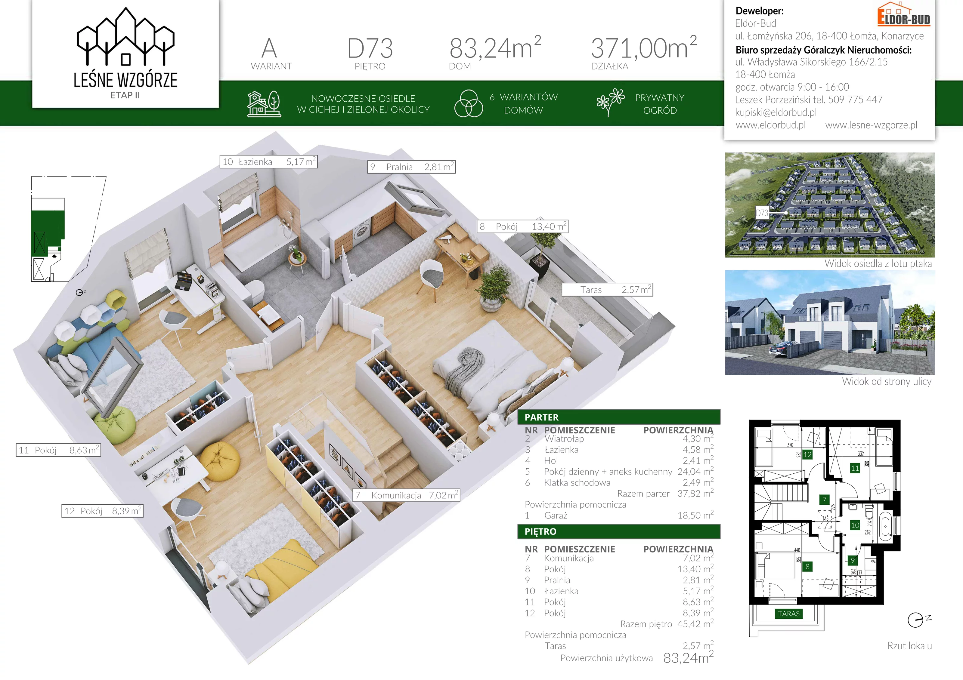 Dom 83,24 m², oferta nr D73, Leśne Wzgórze, Stare Kupiski, ul. Świerkowa