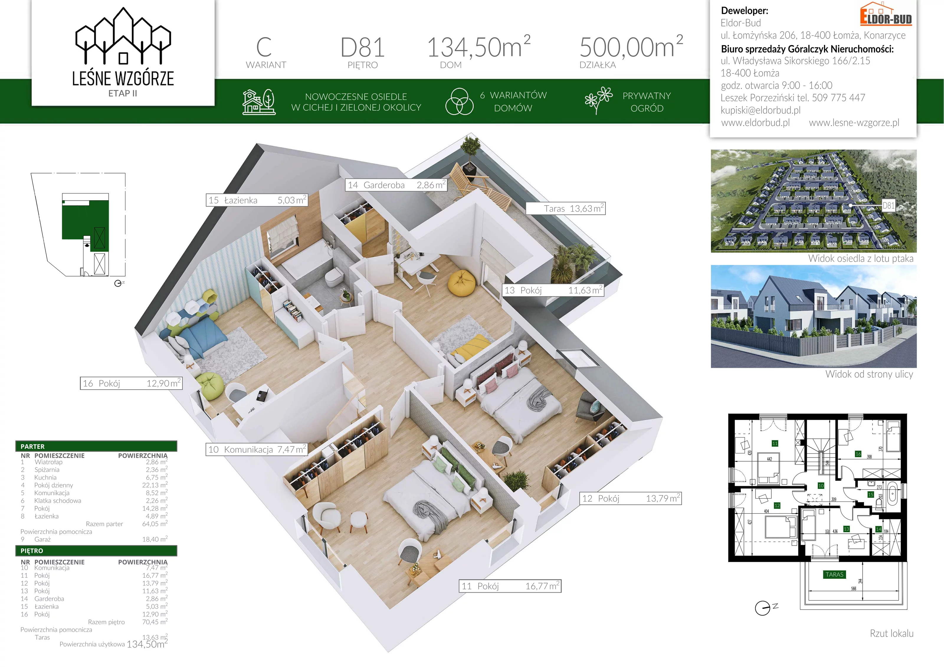 Dom 134,50 m², oferta nr D81, Leśne Wzgórze, Stare Kupiski, ul. Świerkowa