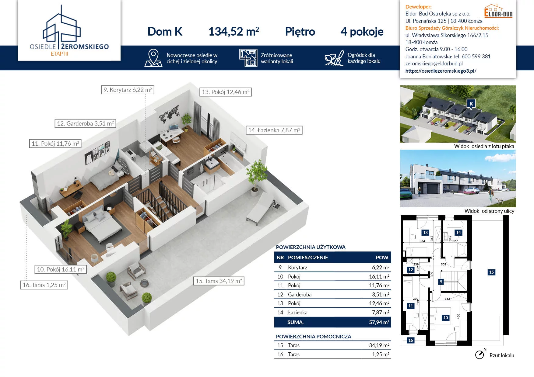 Dom 116,43 m², oferta nr K, Osiedle Żeromskiego III, Tobolice, ul. Nowoczesna/Bliska