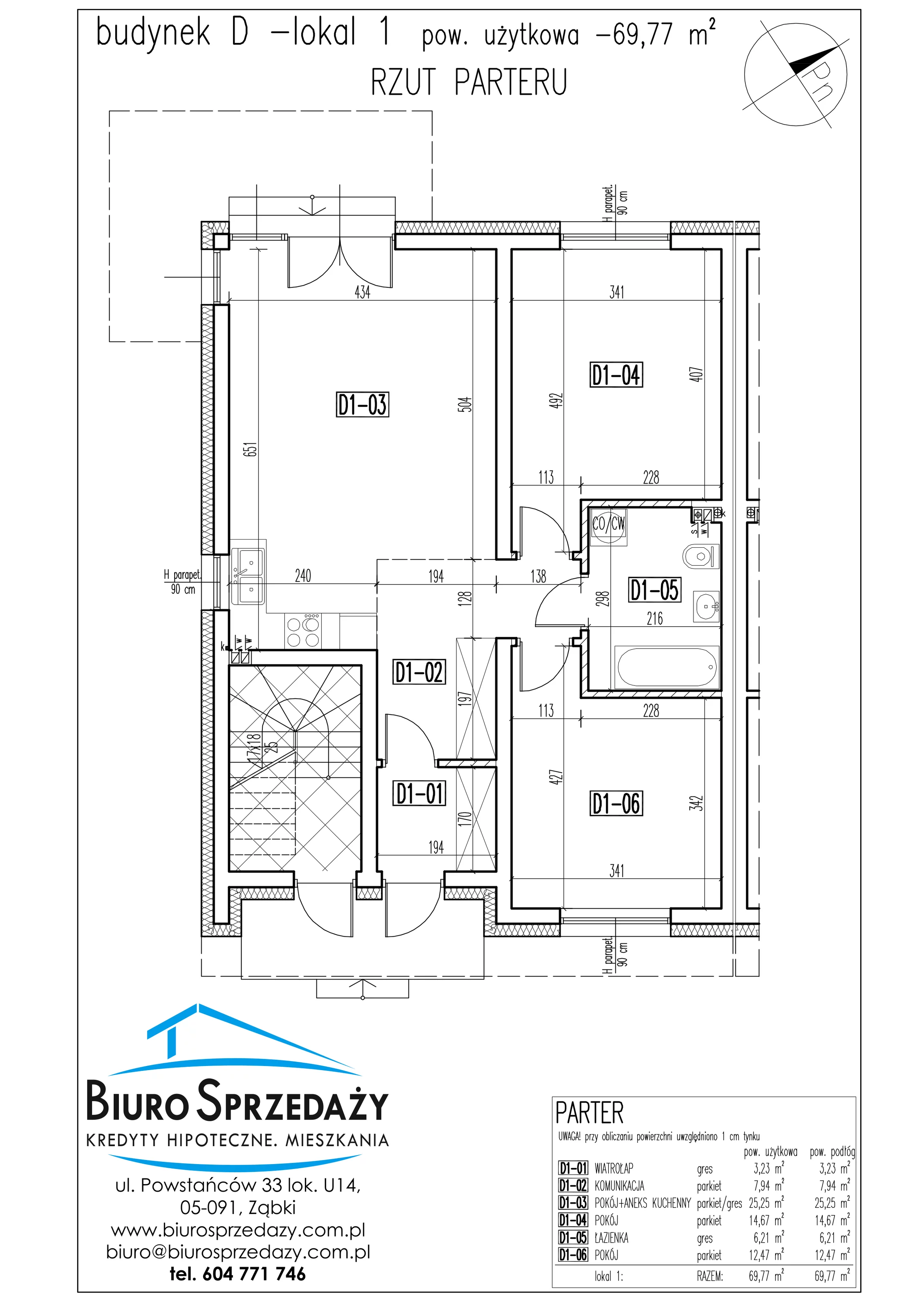 Mieszkanie 69,77 m², parter, oferta nr D1, Osiedle Słowackiego, Radzymin, ul. Słowackiego