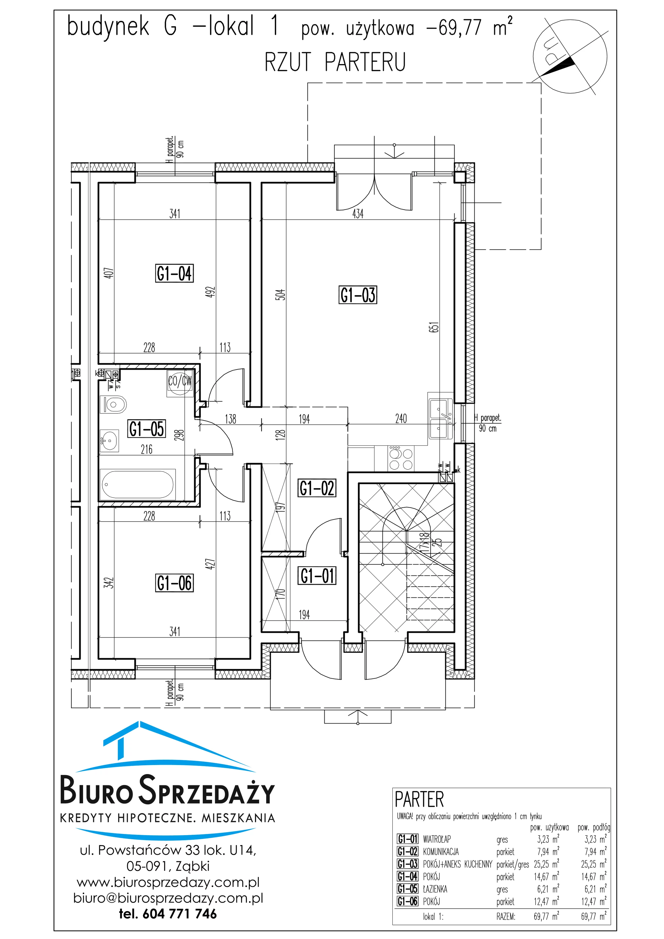 Mieszkanie 69,77 m², parter, oferta nr G1, Osiedle Słowackiego, Radzymin, ul. Słowackiego