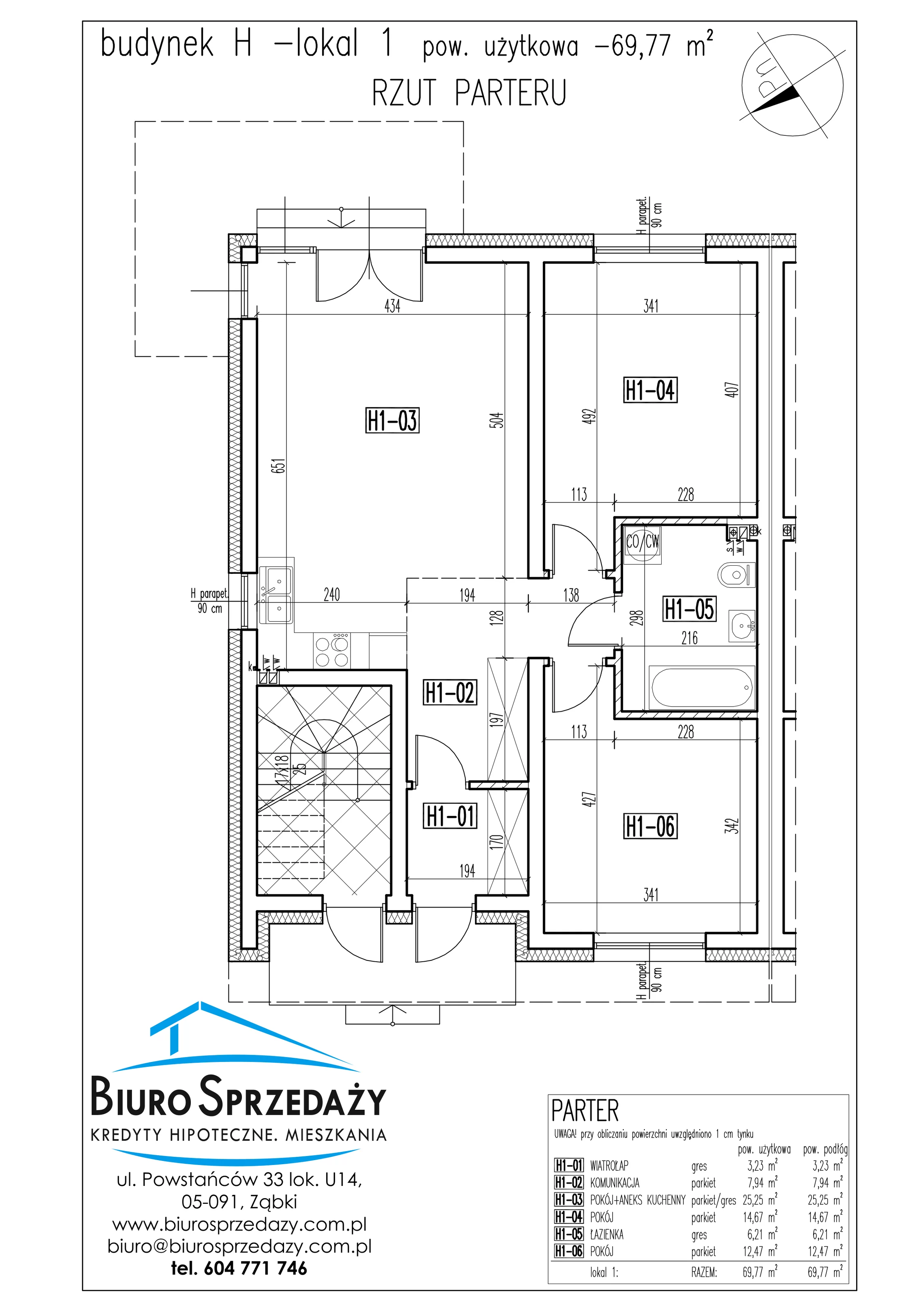 Mieszkanie 69,77 m², parter, oferta nr H1, Osiedle Słowackiego, Radzymin, ul. Słowackiego