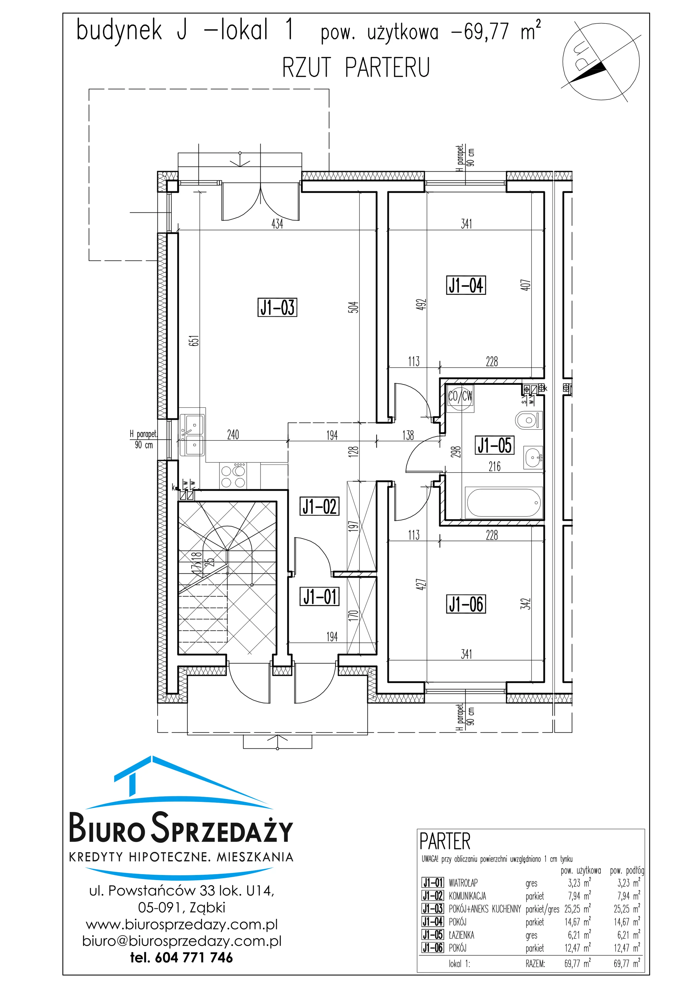 Mieszkanie 69,77 m², parter, oferta nr J1, Osiedle Słowackiego, Radzymin, ul. Słowackiego