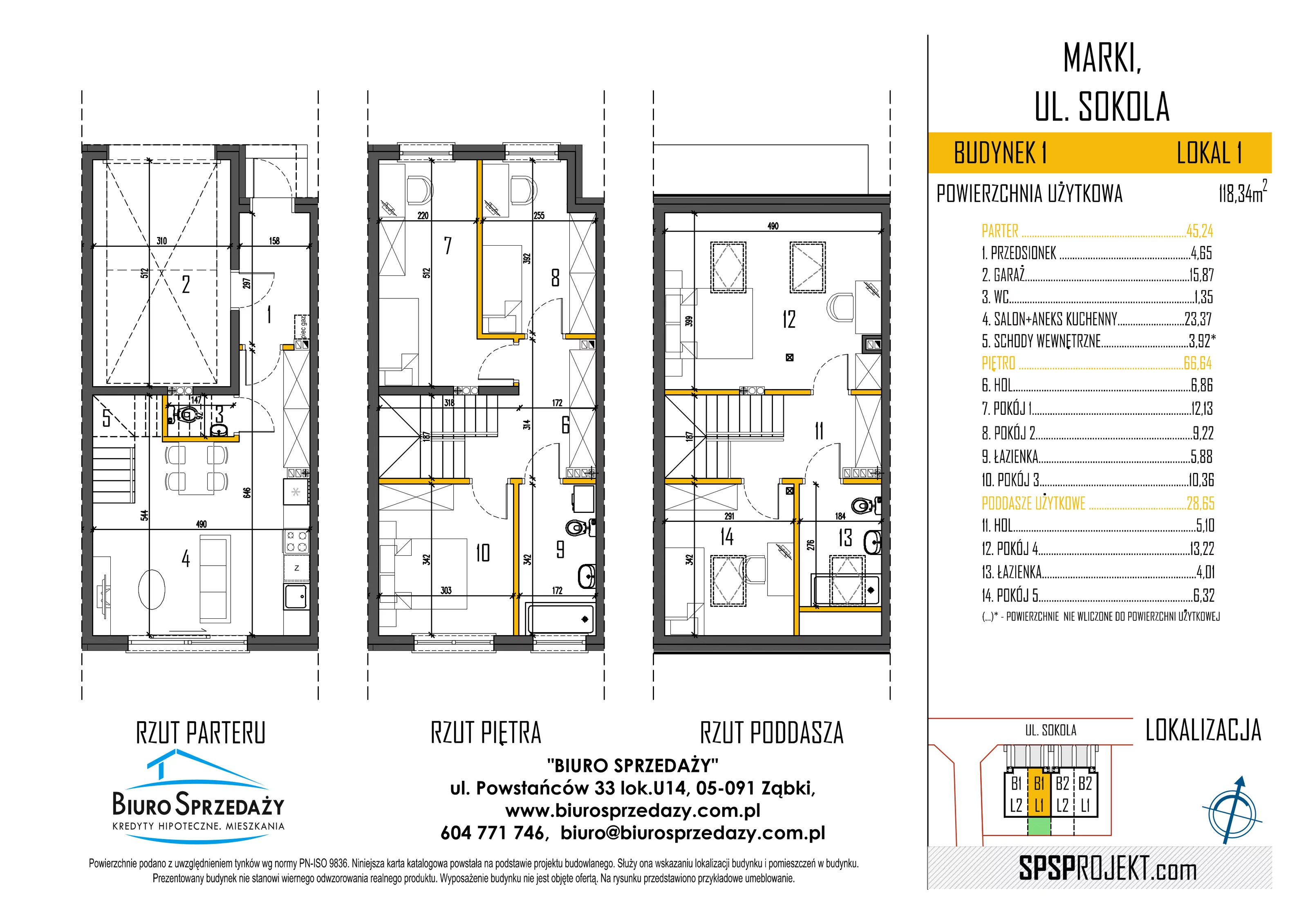 Dom 118,34 m², oferta nr 1.1, Osiedle Sokola, Marki, ul. Sokola 8