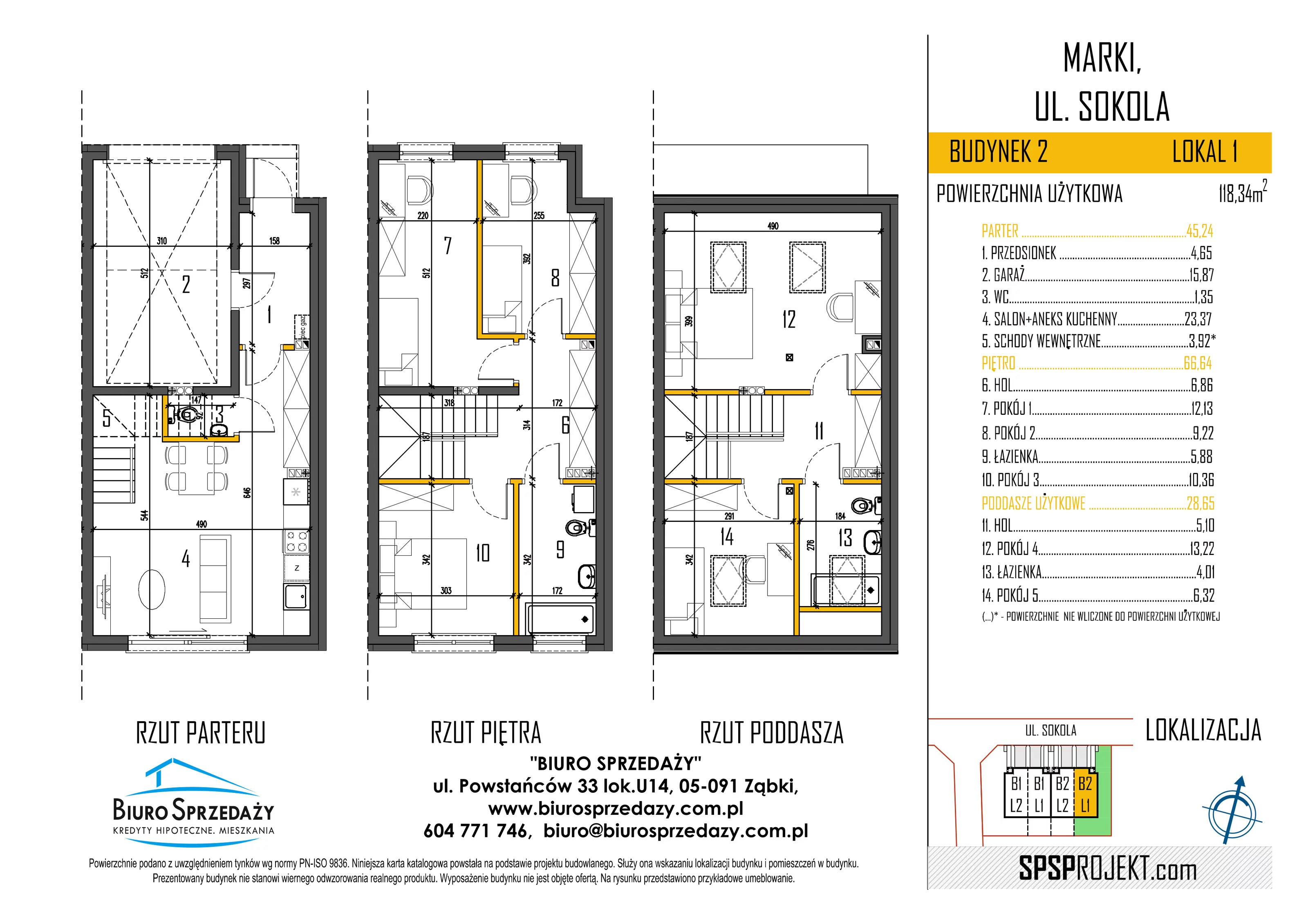 Dom 118,34 m², oferta nr 2.1, Osiedle Sokola, Marki, ul. Sokola 8