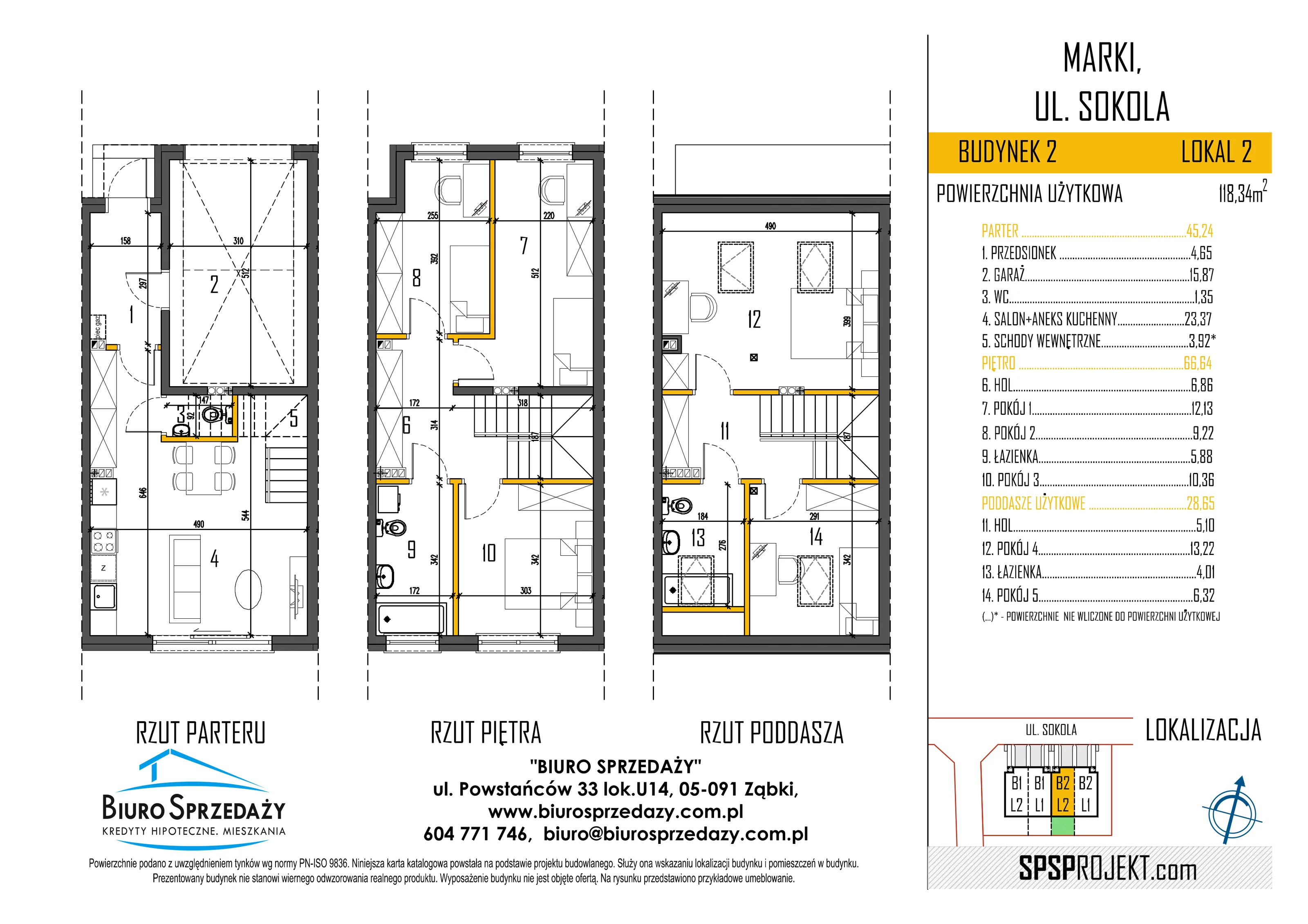 Dom 118,34 m², oferta nr 2.2, Osiedle Sokola, Marki, ul. Sokola 8