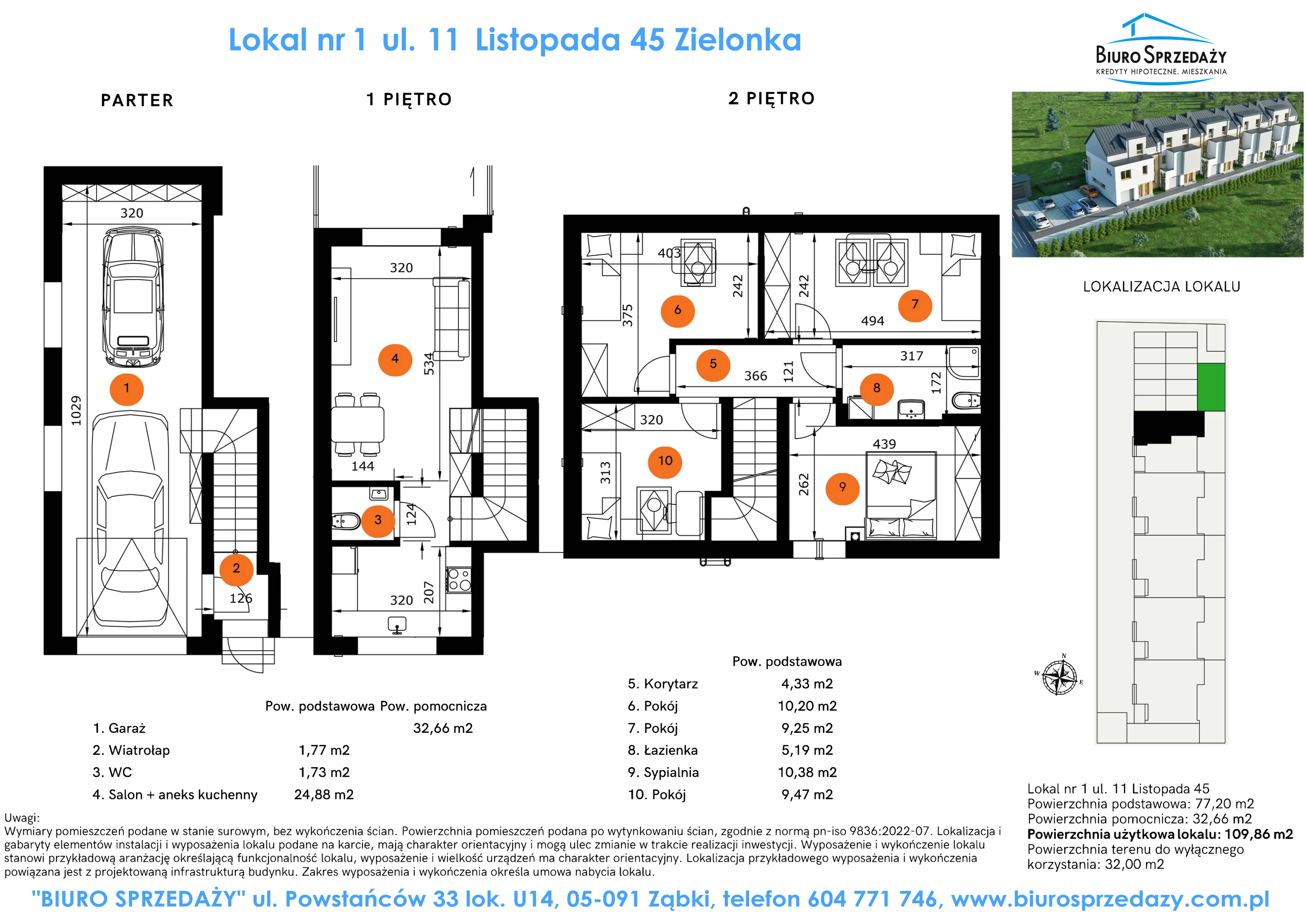 Dom 109,86 m², oferta nr 45/1, Osiedle 11 Listopada, Zielonka, ul. 11 Listopada 45