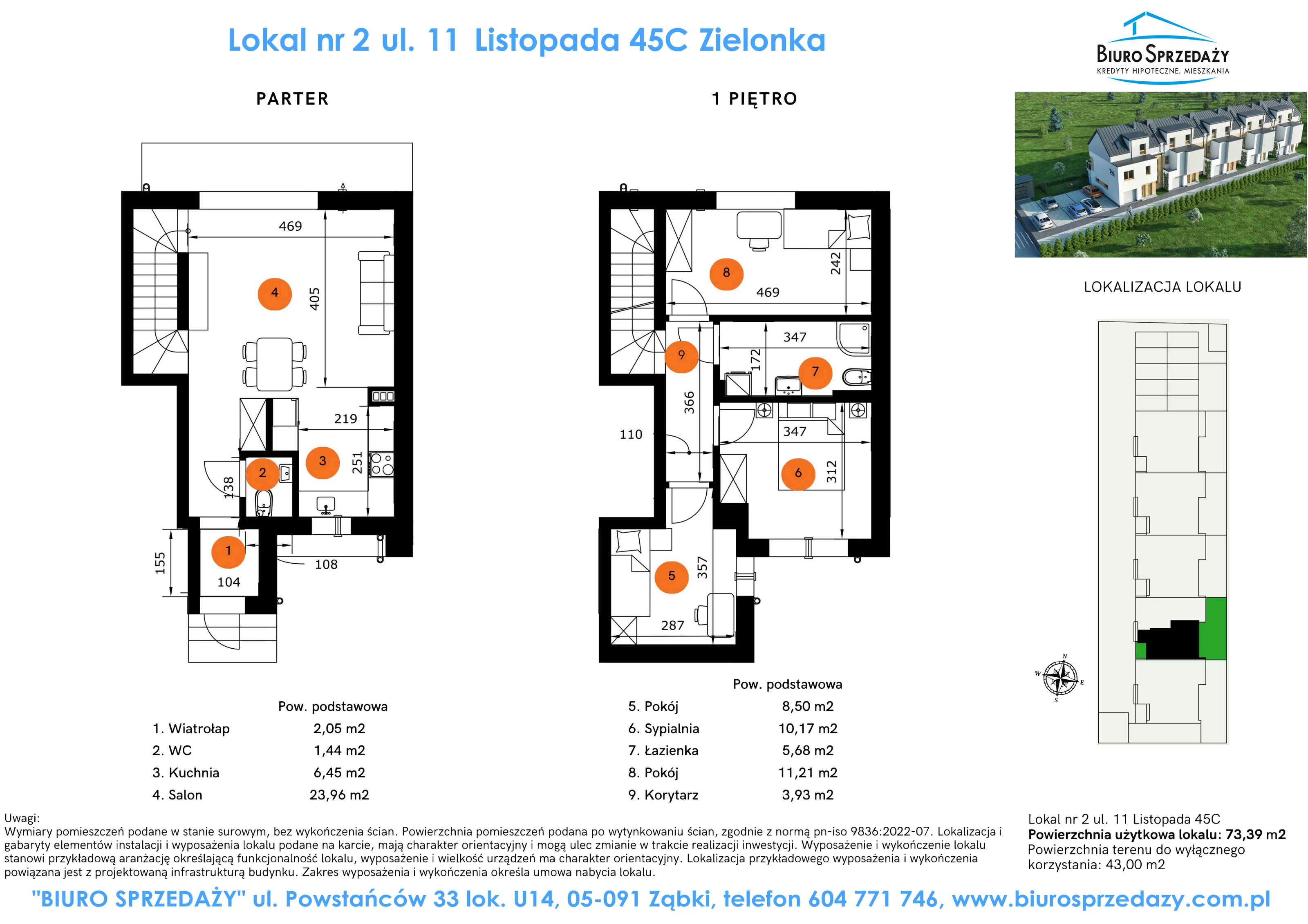 Dom 73,39 m², oferta nr 45C/2, Osiedle 11 Listopada, Zielonka, ul. 11 Listopada 45