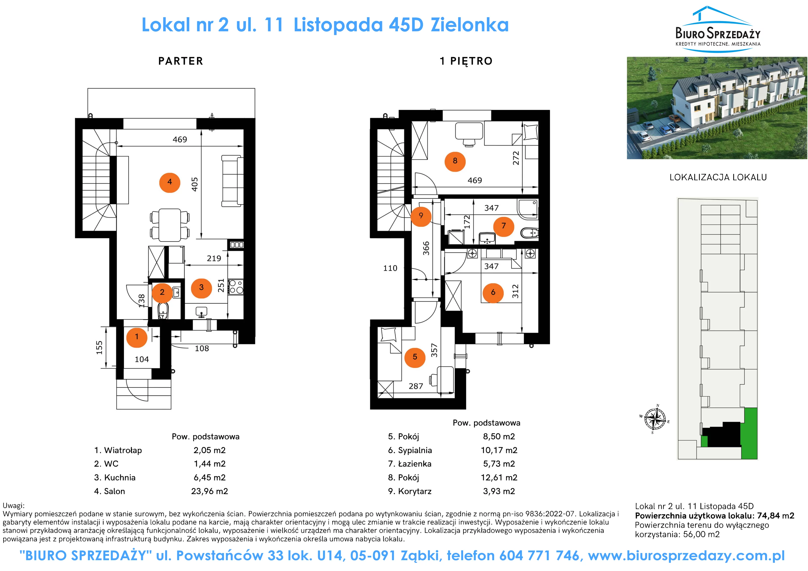 Dom 74,84 m², oferta nr 45D/2, Osiedle 11 Listopada, Zielonka, ul. 11 Listopada 45-idx