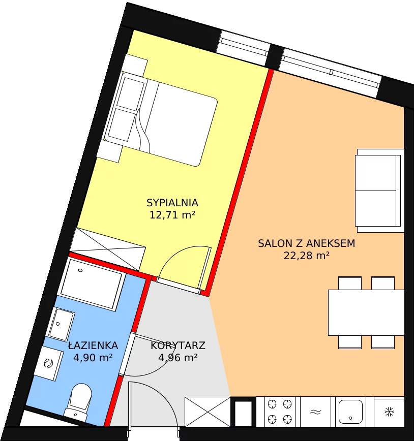 Apartament inwestycyjny 44,85 m², parter, oferta nr A2, Ventis Apartments, Jastrzębia Góra, ul. Wczasowa