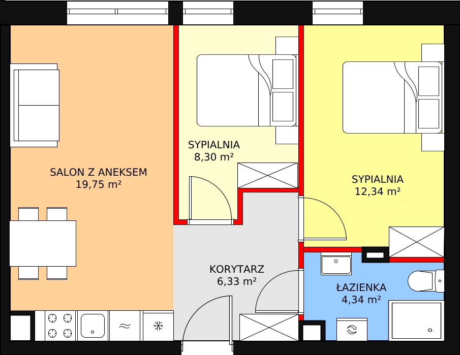 3 pokoje, apartament inwestycyjny 51,06 m², parter, oferta nr A3, Ventis Apartments, Jastrzębia Góra, ul. Wczasowa