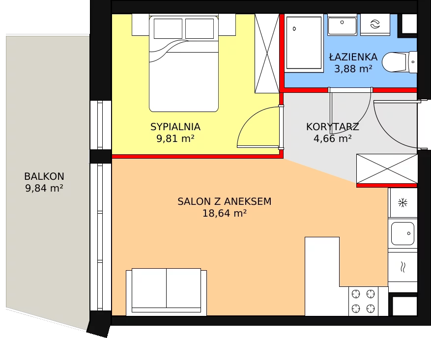 Apartament inwestycyjny 36,99 m², piętro 1, oferta nr A15, Ventis Apartments, Jastrzębia Góra, ul. Wczasowa