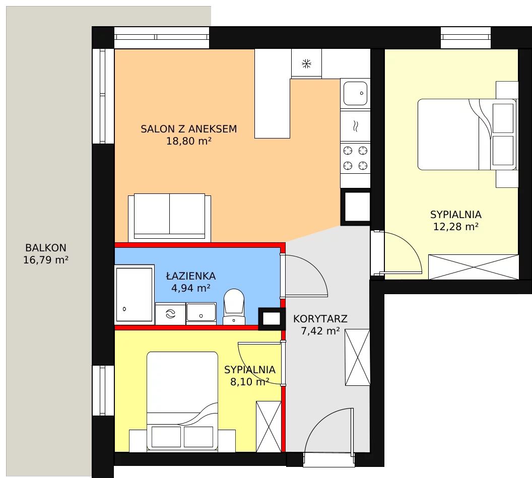 3 pokoje, apartament inwestycyjny 51,54 m², piętro 1, oferta nr A17, Ventis Apartments, Jastrzębia Góra, ul. Wczasowa