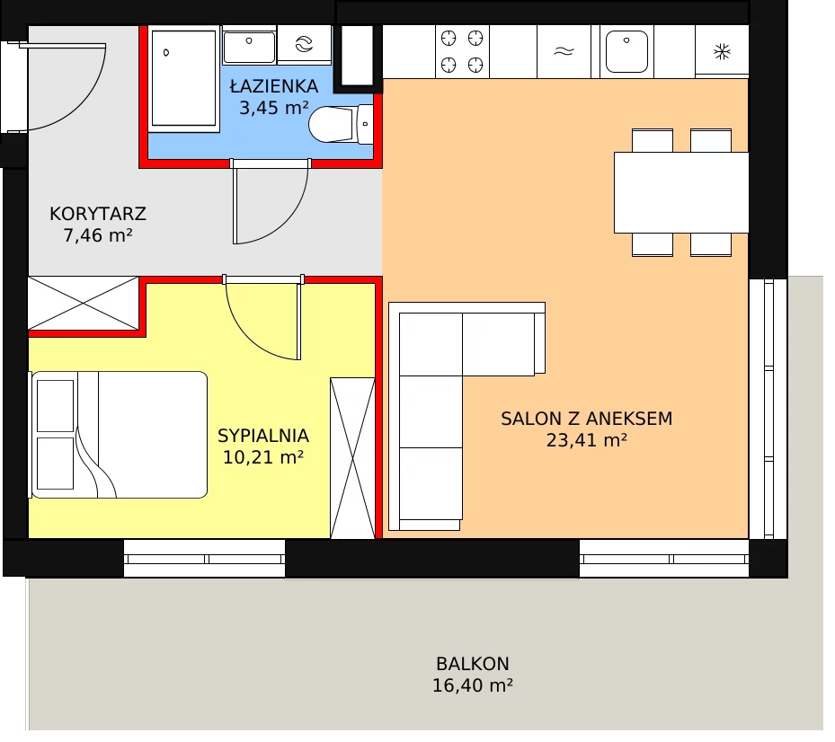 Apartament inwestycyjny 44,53 m², piętro 1, oferta nr A18, Ventis Apartments, Jastrzębia Góra, ul. Wczasowa