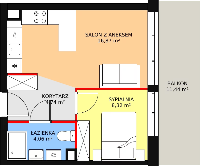 Apartament inwestycyjny 33,99 m², piętro 1, oferta nr A20, Ventis Apartments, Jastrzębia Góra, ul. Wczasowa