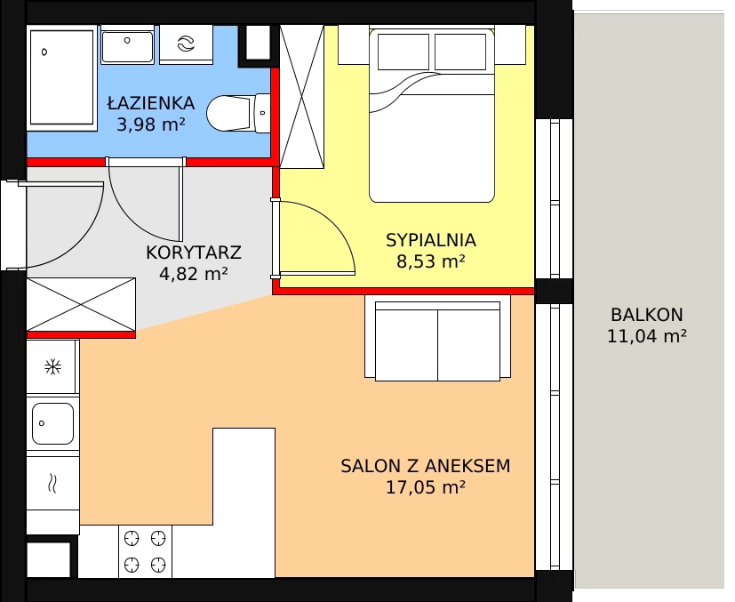 Apartament inwestycyjny 34,38 m², piętro 1, oferta nr A23, Ventis Apartments, Jastrzębia Góra, ul. Wczasowa