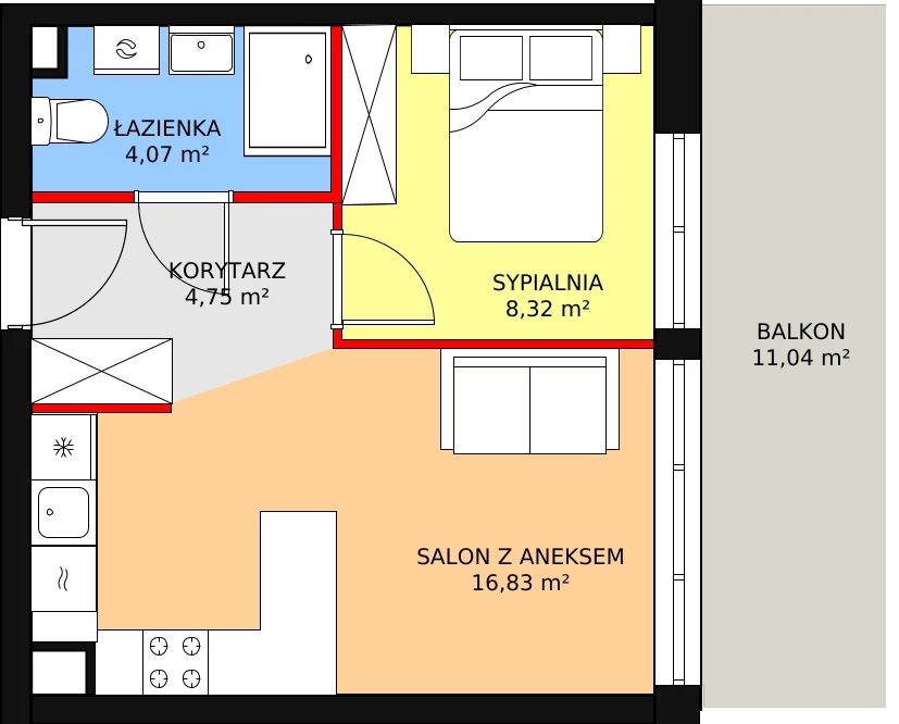 Apartament inwestycyjny 33,97 m², piętro 2, oferta nr A37, Ventis Apartments, Jastrzębia Góra, ul. Wczasowa