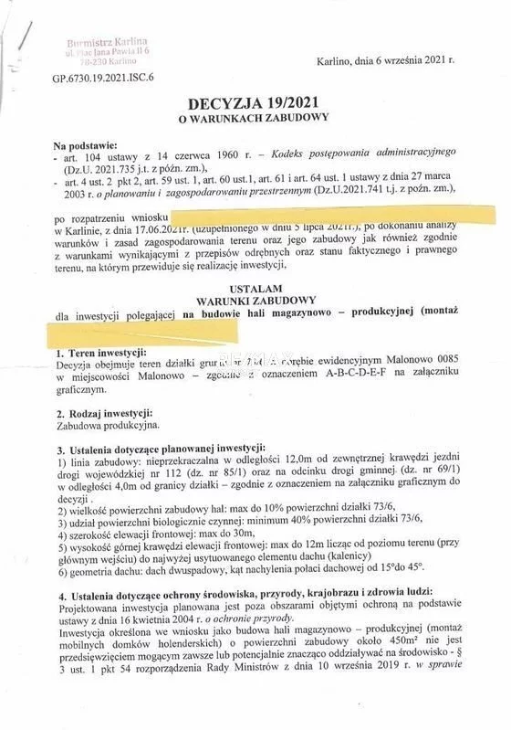 Działka 11 300,00 m², oferta nr , 65-GS-Dzj9ONuoY8, Malonowo